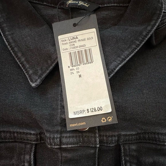 NWT MAVI Fringe Black Denim Jacket - Picture 7 of 10